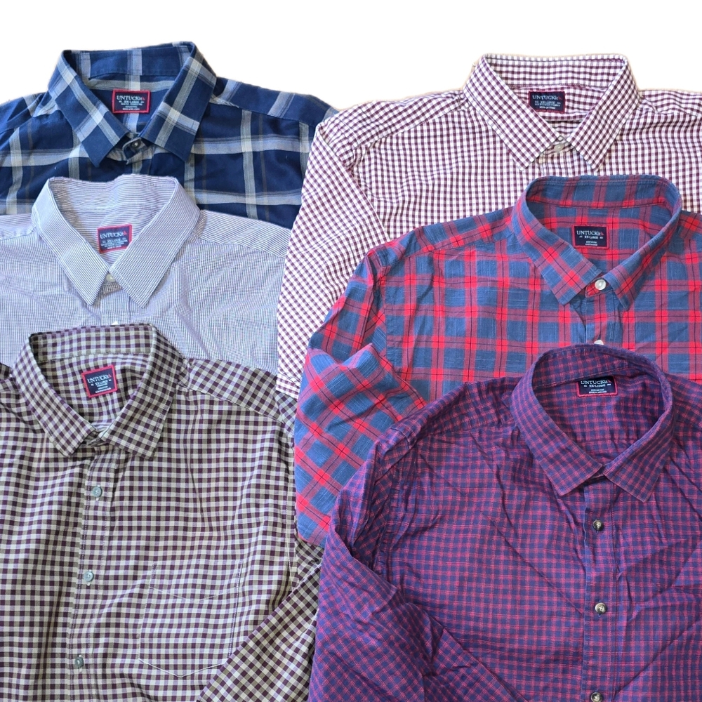 Lot of 6 UNTUCKit Button Front Long Sleeve Dress Shirts Men's Size 2XL